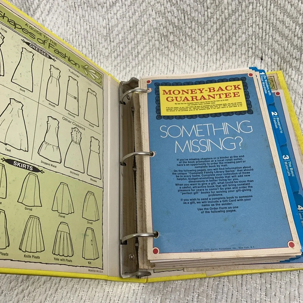 The Complete Family Sewing Book, Binder Style 1970s Beautiful Clear Instructions